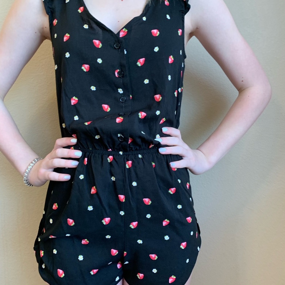 Strawberry Print Romper